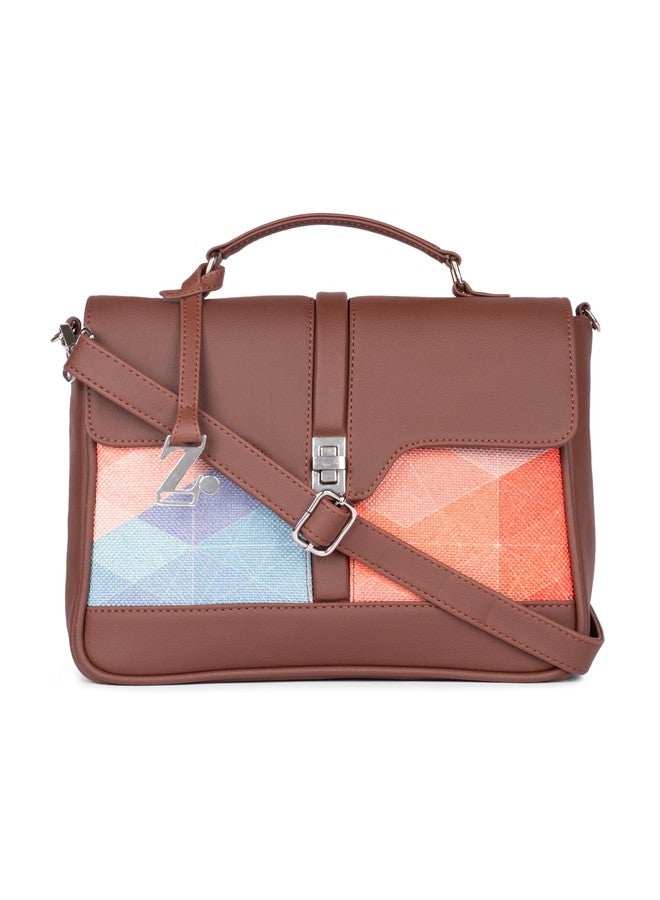 ZOUK حقيبة زوك كريتي سانون نيسا النسائية | حقيبة يد للمكتب والسفر | حقيبة يد بحزام كتف قابل للتعديل | حقيبة كتف أنيقة بمقبض علوي | جيو أوبتكس - Image 1